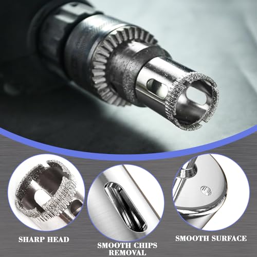 Diamond Drill Bit, 9 Pcs (6mm-22mm) Hole Saw Drill Bits Tools Set Tile Hole Cutter Hollow Core Drill Bit Set for Glass, Tile, Ceramic, Marble, Porcelain Cutting 3 Diamond Drill Bit, 9 Pcs (6mm-22mm) Hole Saw Drill Bits Tools Set Tile Hole Cutter Hollow Core Drill Bit Set for Glass, Tile, Ceramic, Marble, Porcelain Cutting - Image 3