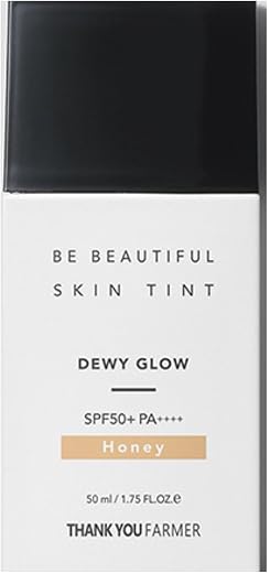 THANKYOU FARMER Be Beautiful Skin Tint (Honey) 3-in-1 Hydrating Tinted Moisturizer, Primer &amp; SPF50+ Sun Protection, Lightw...