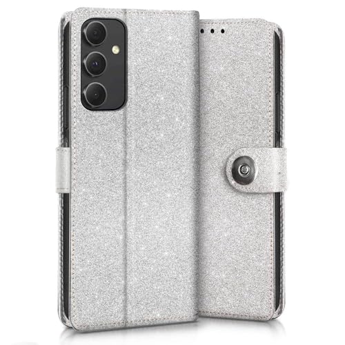 Image of WOW IMAGINE Shock Proof Flip Cover Back Case for Samsung Galaxy A54 5G (Magnetic Button Flip Case | Wallet Pockets & Stand | Leather Finish | Shimmer)