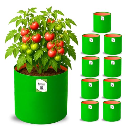 ORGANIC BAZAR 12x12 Grow Bags for Terrace Garden, Premium HDPE Gr...