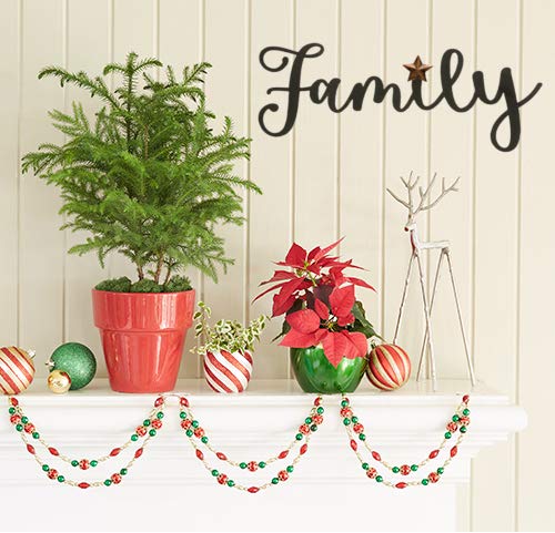 Decorative Metal Sign For Your Home, Family Black Metal Wall Hanger Art 14 W X 5.5 H Inches - Home Accent Decor- Modern Rustic Vintage Farmhouse Style #TOP4