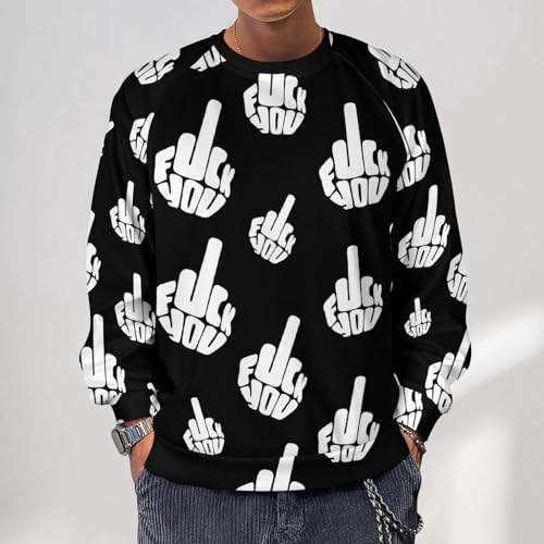 Fck You Men's Crewneck Sweatshirt Pullover Long Sleeve Casual Tops2