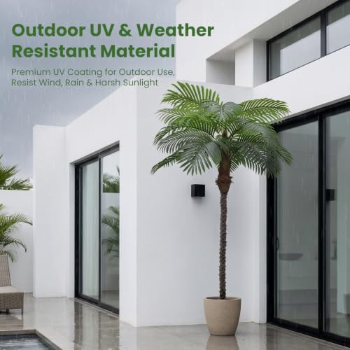 Image of Artificial Palm Trees for Outdoors,7.5ft Tall Fake Plant for Indoor /Outdoor