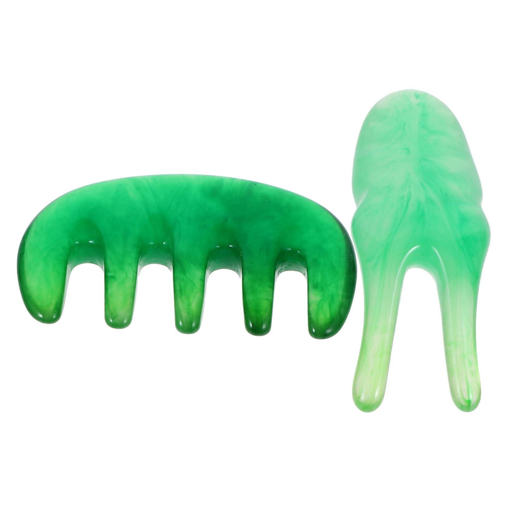 BCOATH 1 Massager Scraping Tool Acupuncture Scraping Comb Premium Scraping Comb Health Care Tool Gua Sha Comb for Board Head Massage Combs Brush Guasha Board Scraping Fork Beeswax Green