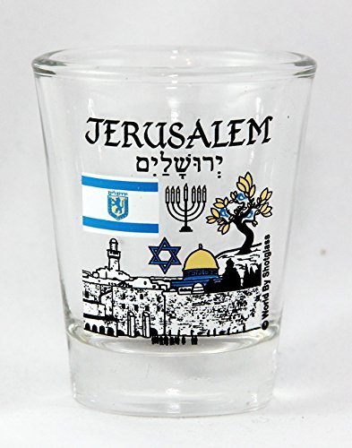 Jerusalem Israel Landmarks and Icons Collage Shot Glass