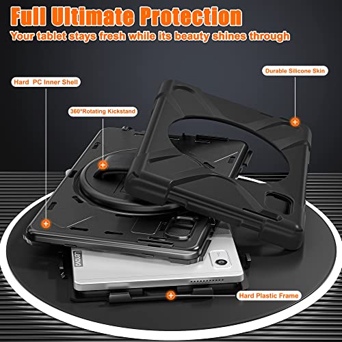 Coque Lenovo Tab M9 robuste anti-chute DreamerX noire avec support pivotant - 7