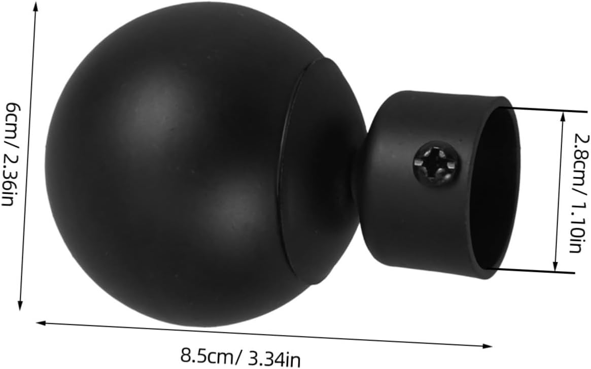 Holibanna 2pcs Curtain Rod End Caps Decorative Finials for Home Smooth Finish Easy Installation for Window Treatments