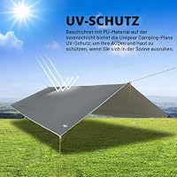 Unigear Tarp Rain Fly Regenschutzplane, Zelttuch, wasserdicht, Wanderschuppen, faltbar, leicht, wasserdicht, für Camping und Schutz gegen Regen, Schnee und Sonne – Ansicht 4