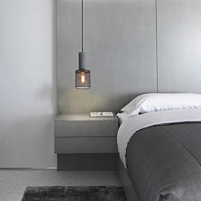 Petite lampe pendante ciment design minimaliste et finitions style industriel moderne