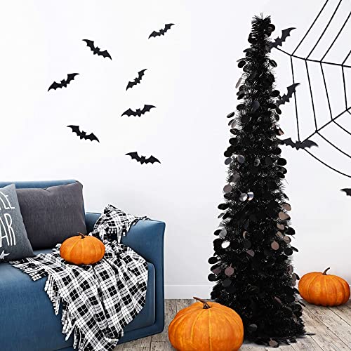 Fonder Mols Black Christmas Tree 5Ft, Small Collapsible Pop Up Artificial Pencil Tree For Halloween Christmas Decorations #TOP3