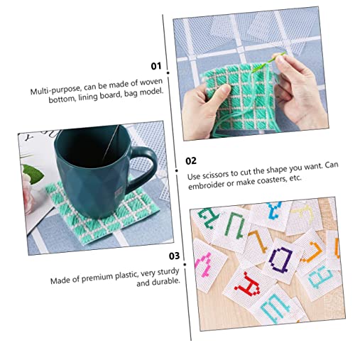 Lona plástica cruzada pieza bordado malla punto cruz bolsas plástico material bricolaje 2