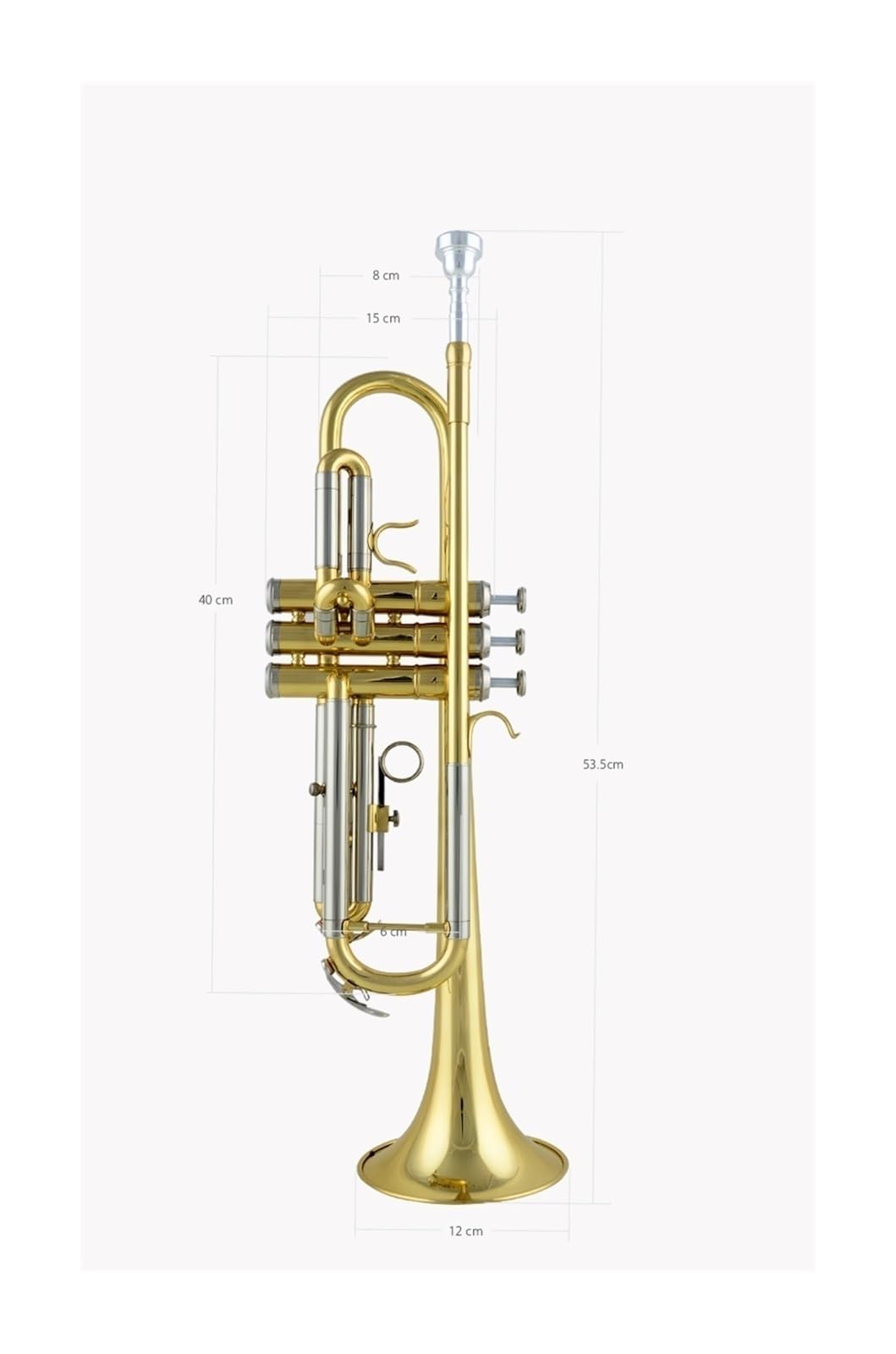 trąbka instrument Trąbka standardowy korpus z białej miedzi ze zmianą wysokości dźwięku dwukolorowa lakierowana złota trąbka B płaska
