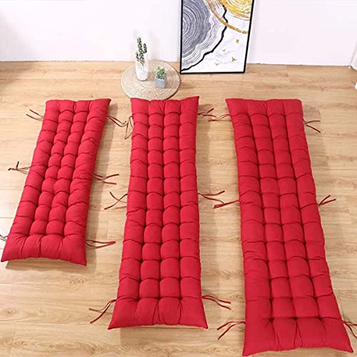 Dickes Bankkissen für 2- und 3-Sitzer, Gartenmöbel, weiches rotes Sitzkissen für Schaukelliege, Chaiselbank, 160 x 45 cm