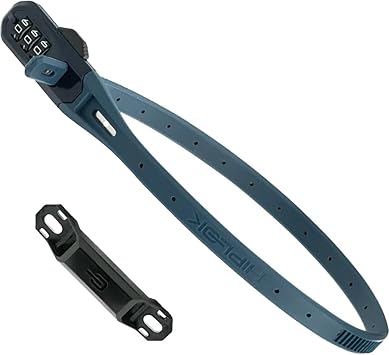 Hiplok Z LOK Combo Bike Lock/Motorbike Helmet Lock - Blue. 3 Digit Code. Steel Core & 45cm Locking Length. Optional Bracket