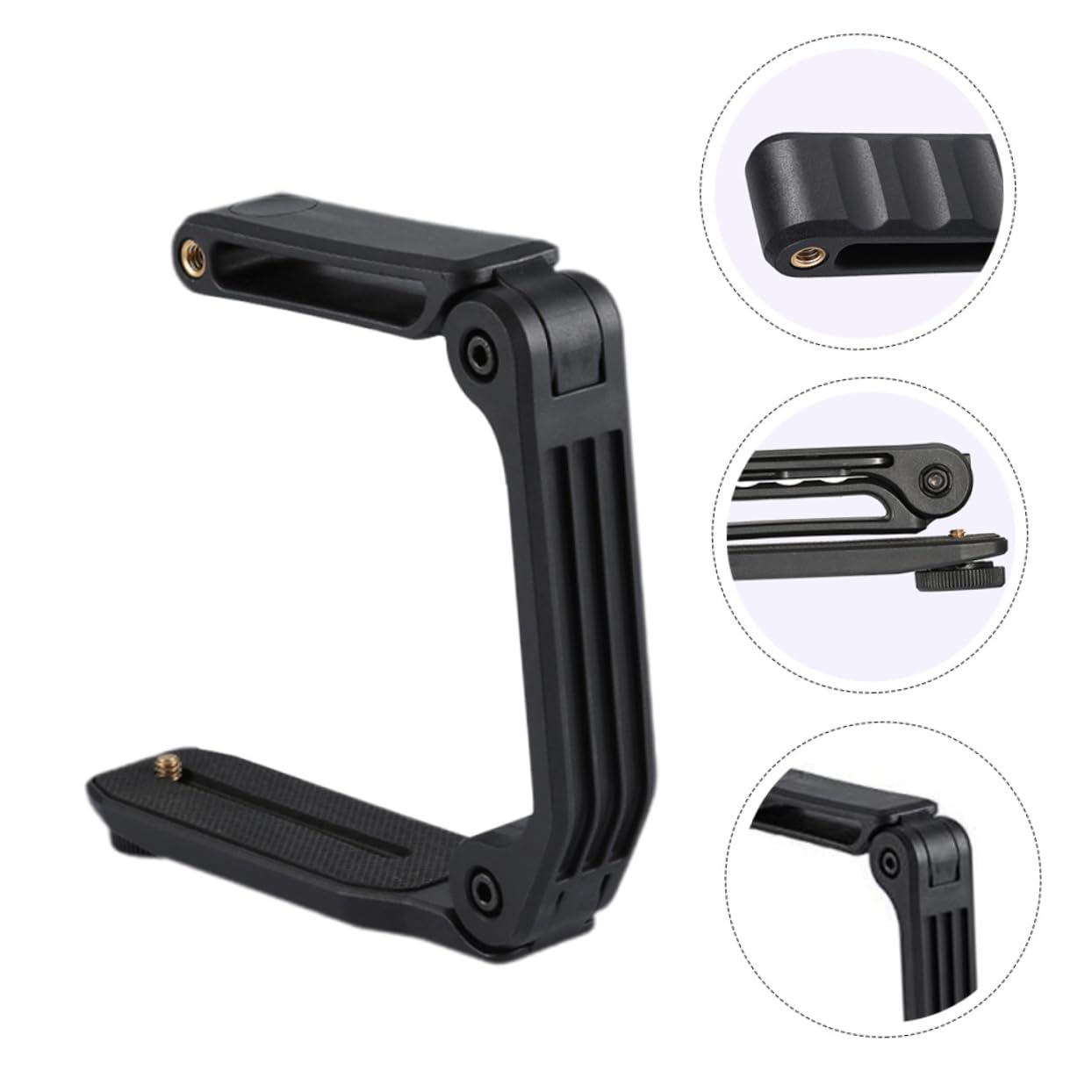 Stabilizzatore Pa66 a Nero Fotocamera in Pieghevole Nylon e Fibra di Vetro Vite 1/4 e Impugnatura U per Dslr