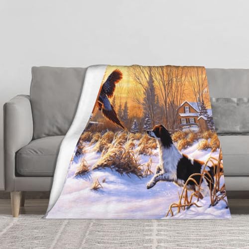 Couverture flanelle douce chien faisan : finissez-en avec les plaids fins qui prennent froid