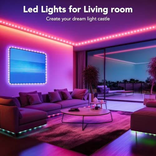 Image of Outdoor LED Strip Lights Waterproof, 100FT (2 Rolls of 50ft) RGB IP67 Led Lights with App and Remote Control, Color Changing Led Rope Lights for Garden, Pool, Patio, Balcony Decor