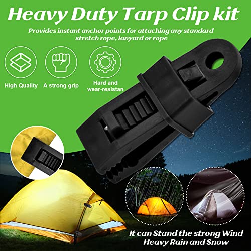 12 Stück Tarp Clip Clamp, Zeltplanen Planenclips, Hochleistungs-Plane Clips Set Sofortige Markisenklemme für Outdoor Zelte, Baldachin, Sonnenschutz, Autoabdeckung Poolabdeckung – Bild 5