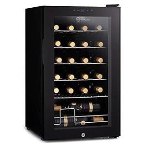 Subcold Viva24 LED – Under Counter Wine Fridge Black | 3-18°C | Wine Cooler | LED + Lock & Key | Glass Door Drinks Cellar | Single-Zone (24 Bottle)