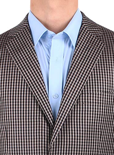 DTI BB Signature Men's 2 Button Micro Check Suit Jacket Modern Fit Blazer Coat3