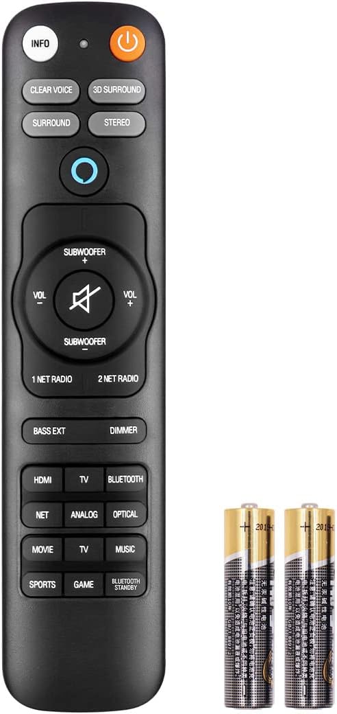 New VAF7640 VAH0130 Remote Control with Battery for Yamaha Front Surround System ATS-2070 ATS1080 ATS-1080 YATS-C200 AS108 SR-C20A YAS-108 YAS1080 YAS-1080 Musiccast Bar 400 YAS-408 YAS408BL ATS-4080