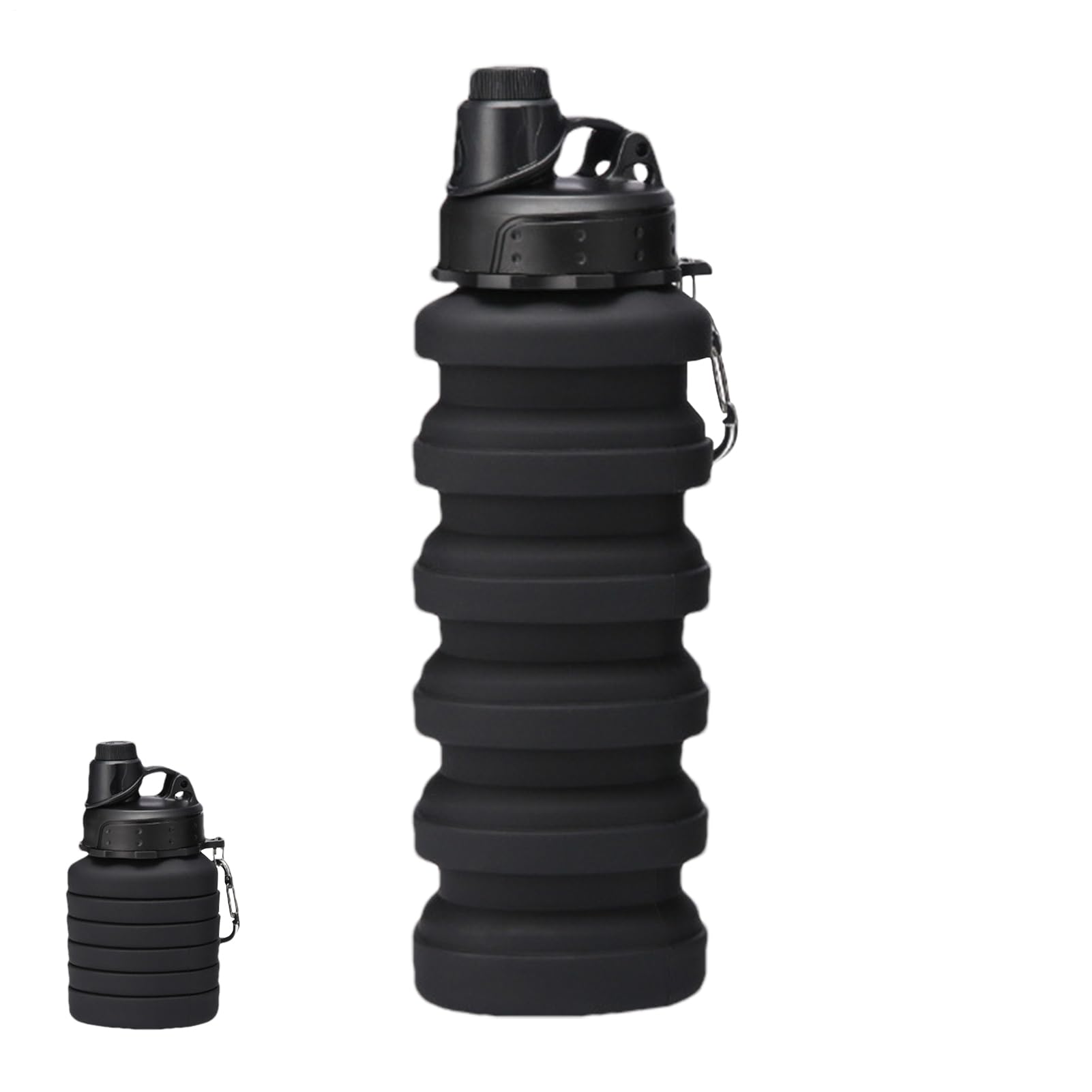 Water Bottle - Foldable Water Bottle | Silicone Camping Water Bottle 700ml | Lightweight Reusable Leakproof Sports Water Bottle | Travel Water Cup With Carabiner for Camping, Hiking Outdoor Sport