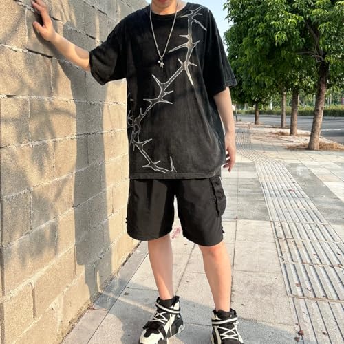 Y2K Graphic T-Shirts Vintage Oversized Tees Streetwear Casual Acid Washed Tops for Men Women2