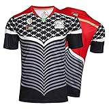 Herren Rugby Trikot, Palästina Maillot De Rugby Polo Shirt Training T-Shirt, Unterstützer Fußball Sport Top, Bestes Geburtstagsgeschenk-Black-L