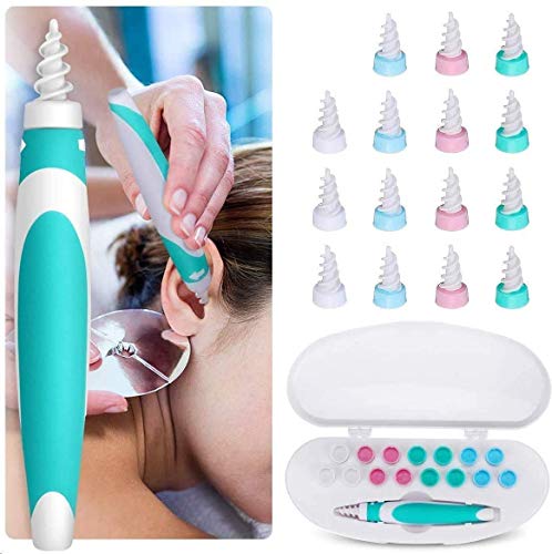 Ear Wax Remover, Upgraded Ear Wax Cleaner, Soft Silicone Spiral & Safe Earwax Removal Tool, q-tip Replacement, with 16 Replacement Heads, for Adults & Kids, for Family - Thumbnail 6