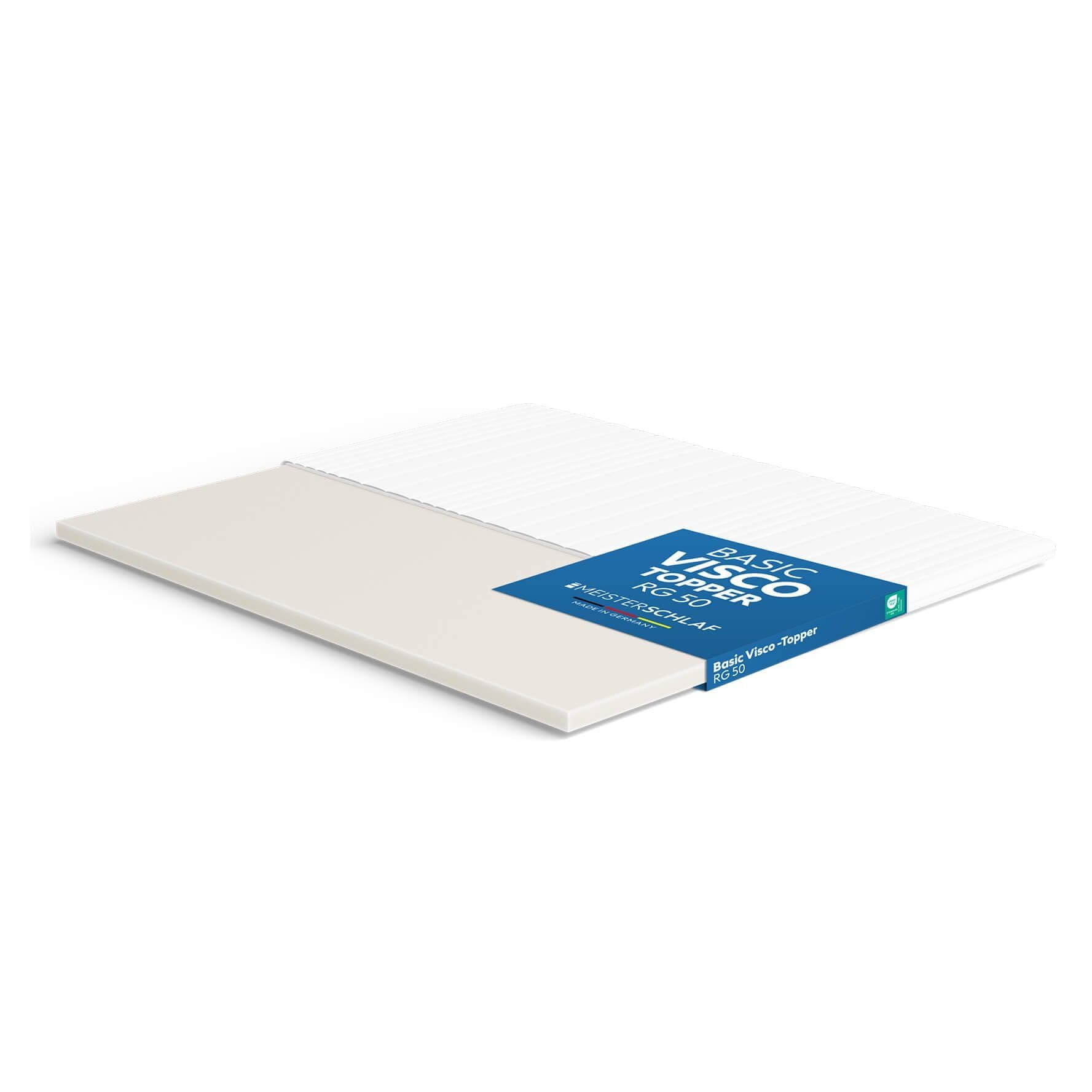 Visco Topper 160 x 200 cm – Suave y cálido – Memory Foam RG 50 – Öko-Tex® Standard 100 – Funda lavable a 60 °C – Cubrecolchón para canapé, sofá y cama – Fabricado en Alemania