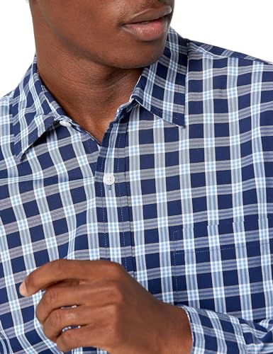 Image of Amazon Essentials Men's Regular-Fit Long-Sleeve Casual Poplin Shirt, Button Front, Business Casual, Collared