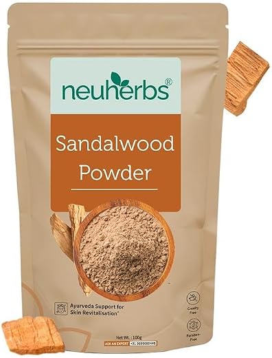 Neuherbs Sandalwood Powder For Face Pack - 100g | Chandan Powder For Glowing &amp; Brighten Skin | Face Mask | 100% Pure &amp; Nat...