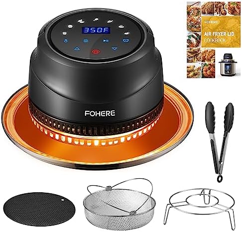 Air Fryer Lid for Instant Pot 6Qt/8Qt, 7 in 1 with LED Touchscreen, Turn Your Pressure Cooker Into Air Fryer in Seconds, Air Fryer Accessories and Recipe Cookbook Included Air Fryer Lid for Instant Pot 6Qt/8Qt, 7 in 1 with LED Touchscreen, Turn Your Pressure Cooker Into Air Fryer in Seconds, Air Fryer Accessories and Recipe Cookbook Included