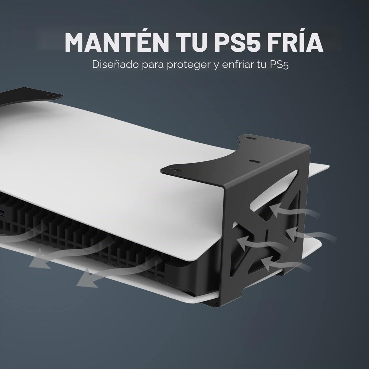 Monzlteck Soporte para Debajo del Escritorio para PS5/PS5 Slim, Montaje sigiloso Compatible con PlayStation 5 Disc y Consola de edición Digital, Ahorro de Espacio, DP-05