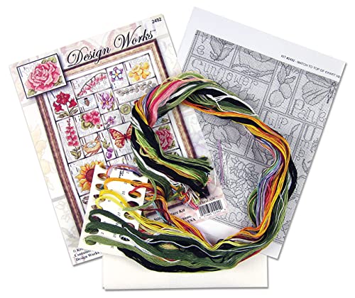 Image of Design Works Crafts Floral ABC Counted Cross Stitch Kit, White, by The Yard
