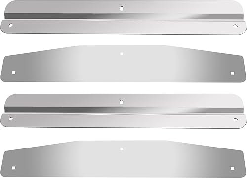 Miniatura 5 de Par de pesos para solapa de barro de acero inoxidable de 24" con placa de respaldo espejada, juego universal de 4 piezas 10424-4