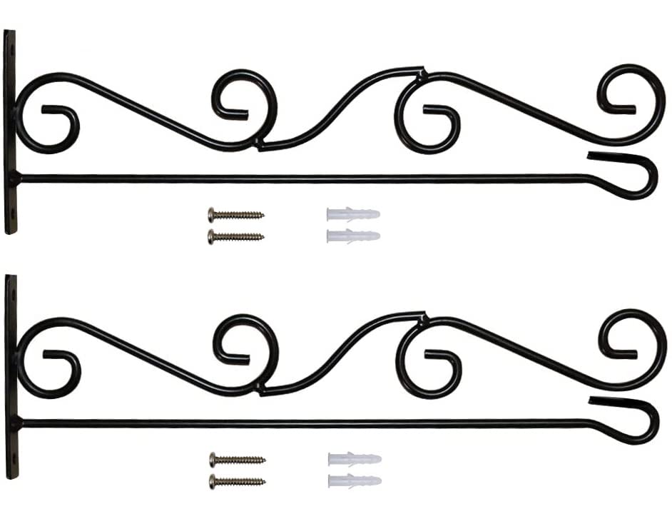 AirDiff Standard Wall Mount Garden Flag Mount 2pcs/Set Power-Coated Weather Resistant Black