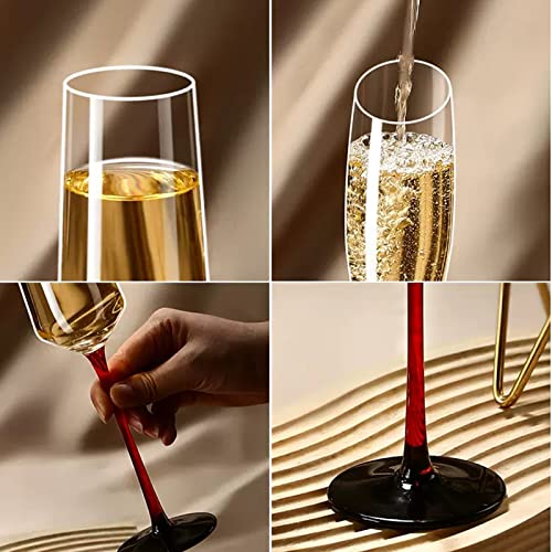 WAOCEO Coupes de Champagne Verres à Champagne créatifs de 125 ML, 2 pièces en Verre de Cristal, flûte à Champagne, Verres à vin Mousseux for Mariage, Anniversaire, Noël Flûtes à Champagne (Color : A)