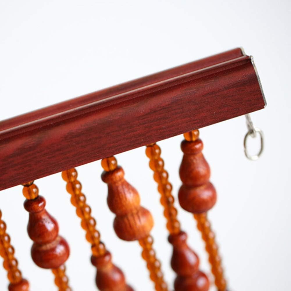 OKUOKA Curtains Bead Curtain Crystal Decoration Cut Off Bedroom Living Room Solid Wood Hanging Curtain, Multiple Sizes Customizable (Color : Brown, Size : 70x81cm-21 Roots)