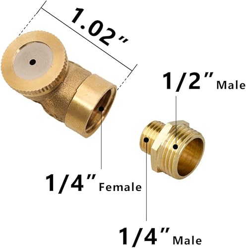 Miniatura 2 de Feelers Boquilla de pulverización de latón, 12 pulgada BSPF 1 agujero atomizador rociadores de jardín sistema de riego agrícola adaptador de montaje