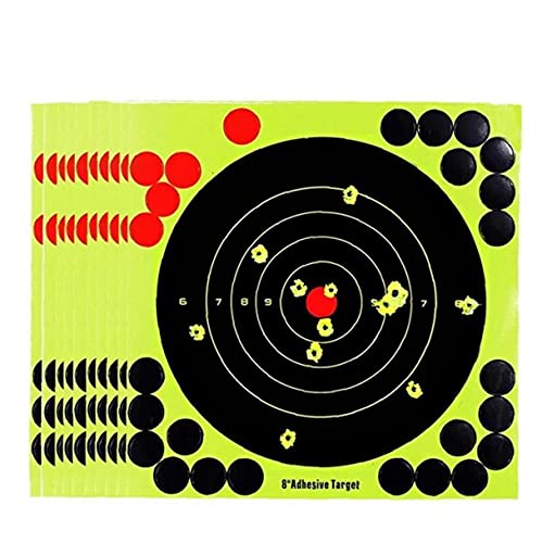 Zonster 10pcs Sheet Shooting Targets Adhesive Paper Reactive Splatter Targets Stickers Rifle Target 8-Inch