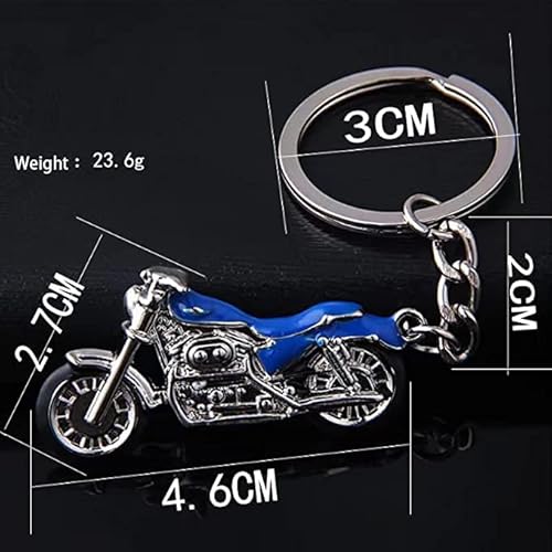 Kckeys Blue Motorcycle Motorbike Sport Bike Street Bike Key Chain, Men's Car Keyring, Keychain Keyfob, Cell Phone Decoration Backpack Pendant, Key Rings Heavy Duty Car Keychains Organizer #TOP1