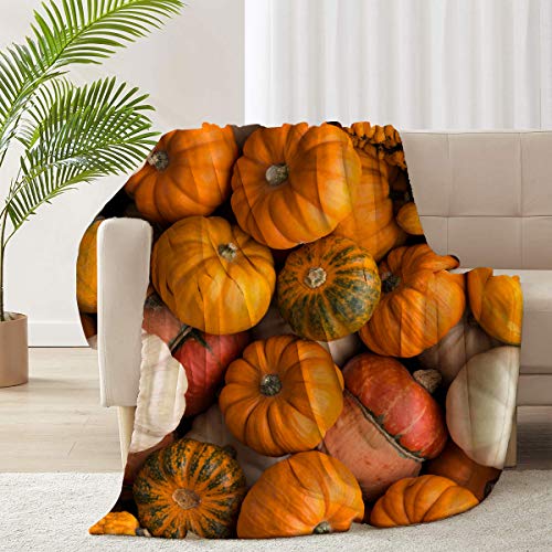 Arnovic Pumpkin Flannel Throw Soft Blanket For Couch Sofa Home Decor Blankets For Couch, Bed, Sofa Luxurious Warm And Cozy For All Seasons 90X120 Inch King Size #TOP23