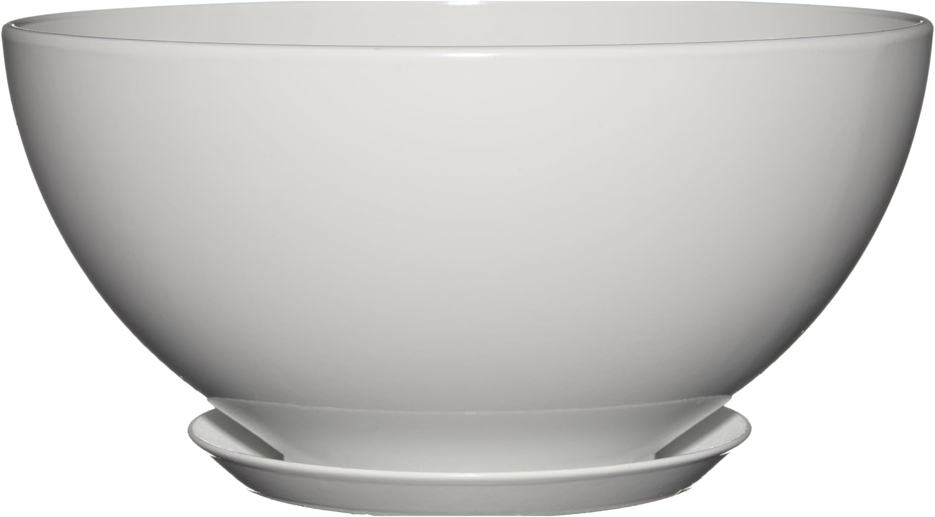 Classic Home and Garden Rosie Modern Planter w/Drainage - Contemporary Planter Bowls - Shallow Round Vases for Small Plants - Versatile Indoor & Outdoor Pots (10” Stark White)