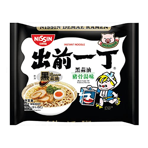 Nissin Demae Iccho Ramen Tonkotsu Series Black Garlic Oil Tonkotsu Flavour 100g (Pack of 5)