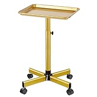 Vista 10 de Bandeja de salón con ruedas, carrito negro de salón con altura ajustable, bandeja para rodar tatuajes, bandeja de almacenamiento de instrumentos