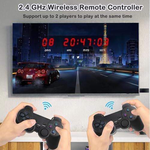 Image of New 4k HD Video Game Retro Game Console - 22K Plus Built-in Games 4K HDMI TV Output with 64GB Memory Card with 2 Wireless Gamepad, 9 Emulators | Game for Unisex /Kids /Adult /Men /Women