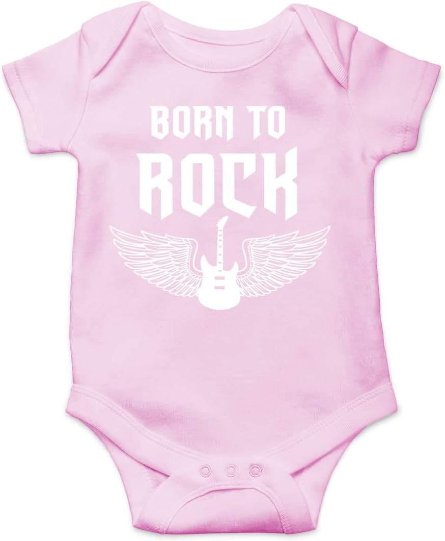 Belle Homie Born To Rock - Funny Baby Essentials Bodysuit - Cute Baby Girl Clothes Newborn Boy Outfits