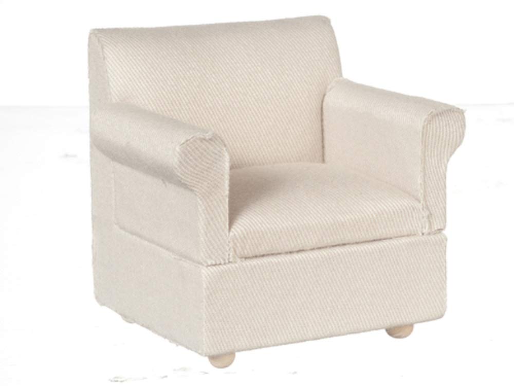 Melody Jane Dollhouse Miniature - 1:12 Scale Red Leather Wingback Chair & Footrest