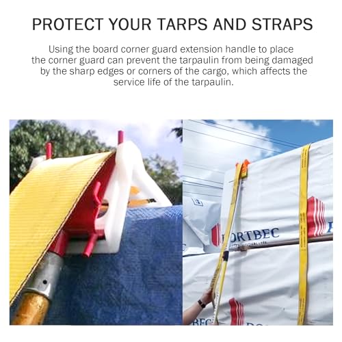 Image of HUAALIUCHE 8 Foot Extension Handle for Board Corner Protector, Cargo Load Corner Protector V Edge Guards Handle,2Pack